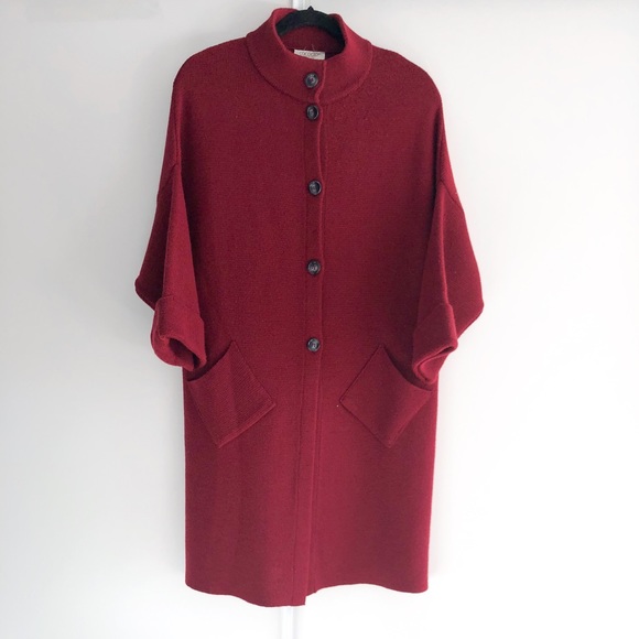 Long Italian Wool Blend Knit Sweater/Cardi/Coat - Picture 8 of 15